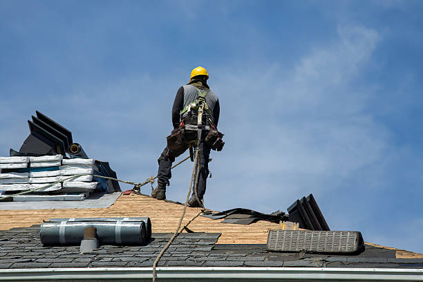 Professional Gutter Installation technician working in Riegelwood, NC